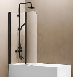 Шторка на ванну Vincea VSB-12114CLB 114x140, черный профиль