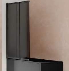 Шторка на ванну Vincea VSB-1E100CGB 100x145, черный профиль