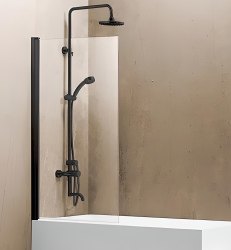 Шторка на ванну Vincea VSB-11800CLB 80x140, черный профиль