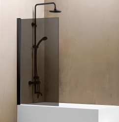 Шторка на ванну Vincea VSB-11800CGB 80x140, черный профиль