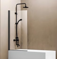 Шторка на ванну Vincea VSB-11800CLGM 80x140, профиль вороненная сталь