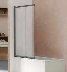 Шторка на ванну Vincea VSB-1E100CLGM 100x145, профиль вороненая сталь