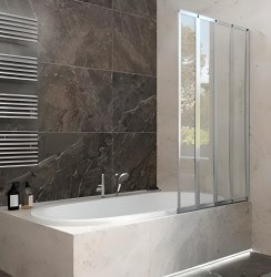 Шторка на ванну Veconi Palau PL-74R 120x150, хромированный профиль