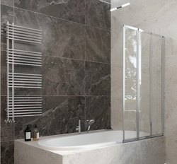 Шторка на ванну Veconi Palau PL-73R 120x150, хромированный профиль