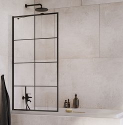 Шторка на ванну Radaway Idea Black PNJ II Factory 100x150, профиль черный