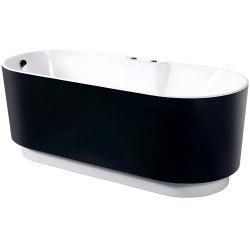Акриловая ванна Orans BT-NL601-FTSI Black 175x75 с аэромассажем, отдельностоящая