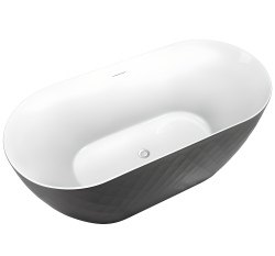 Акриловая ванна Black & White SB320 Grey 170x78, отдельностоящая, серая