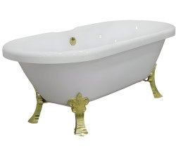 Акриловая ванна Radomir Леонесса 175x80, отдельностоящая на золотых ножках