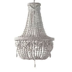 Подвесная люстра Imperiumloft Rh Anselme White Wood Large Chandelier 40.1934-0