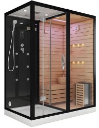 Душевая кабина Ceruttispa Albano Nero-R Black 8348 180x110 с гидромассажем