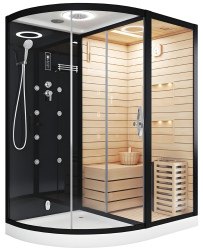 Душевая кабина Ceruttispa Lugano Nero-R Black 8344 180x110 с гидромассажем