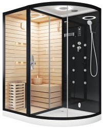 Душевая кабина Ceruttispa Lugano Nero-L Black 8343 180x110 с гидромассажем