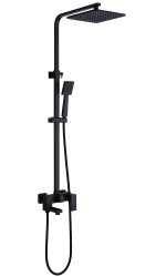 Душевая система Abber Daheim AF8216B с изливом, черная матовая