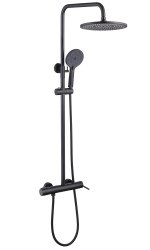 Душевая система Abber Emotion AF8816B с изливом, черная матовая