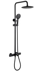 Душевая система Abber Thermostat AF8516B с изливом, черная матовая