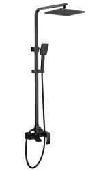 Душевая система Abber Wasserfall AF8616B с изливом, черная матовая