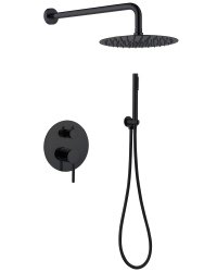 Душевая система Abber Emotion AF8818B, черная матовая