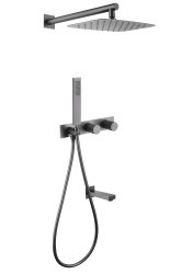 Душевая система Abber Rund AF8717NG с изливом, никель