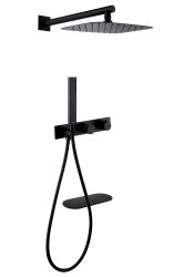 Душевая система Abber Rund AF8750B, черная матовая