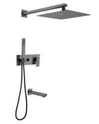 Душевая система Abber Weiss Daheim AF8217NG с изливом, никель