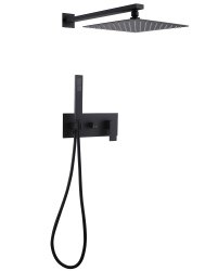 Душевая система Abber Weiss Daheim AF8218B, черная матовая