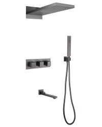 Душевая система Abber Weiss Daheim AF8253NG с изливом, никель