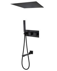 Душевая система Abber Weiss Daheim AF8254B с изливом, черная матовая