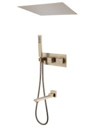 Душевая система Abber Weiss Daheim AF8254G с изливом, матовое золото