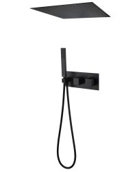 Душевая система Abber Weiss Daheim AF8255B, черная матовая