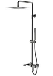 Душевая система Boheme Qubic 478-GM с изливом, оружейная сталь