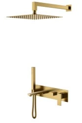 Душевая система Boheme Qubic 474-BR с изливом, бронза