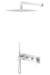 Душевая система Boheme Qubic 474-MW с изливом, белая матовая