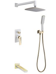 Душевая система Boheme Venturo 384-W-2 с изливом, белая матовая