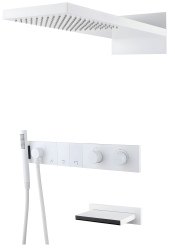 Душевая система Boheme Zodiac 133-2-MW с изливом, белая матовая