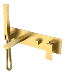 Смеситель для ванны Boheme Qubic 474-2-MG, матовое золото