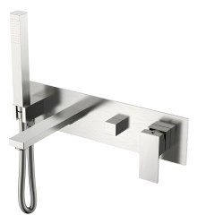 Смеситель для ванны Boheme Qubic 474-2-NB, никель