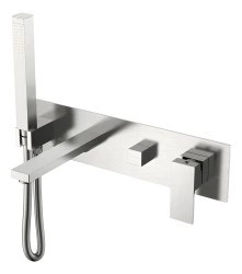 Смеситель для ванны Boheme Qubic 474-2-NB, никель