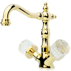 Смеситель для раковины Boheme Crystal 292-CRST, золото