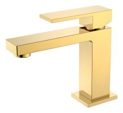 Смеситель для раковины Boheme Qubic 471-G, золото