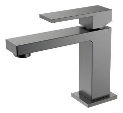 Смеситель для раковины Boheme Qubic 471-GM, оружейная сталь
