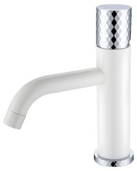 Смеситель для раковины Boheme Stick 121-WCR, белый матовый
