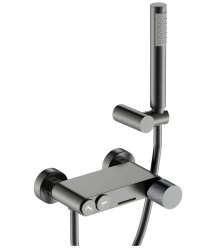 Смеситель для ванны с душем Boheme Stick 123-GM.2, оружейная сталь