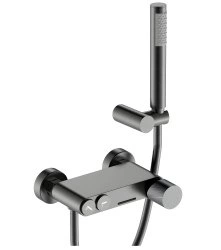Смеситель для ванны с душем Boheme Stick 123-GM.2, оружейная сталь