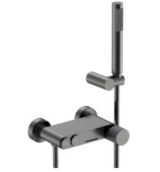 Смеситель для ванны с душем Boheme Stick 123-GM.3, оружейная сталь