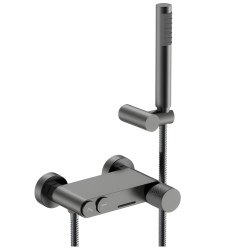 Смеситель для ванны с душем Boheme Stick 123-GM.4, оружейная сталь