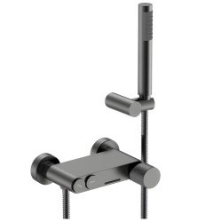Смеситель для ванны с душем Boheme Stick 123-GM.4, оружейная сталь