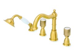 Смеситель на борт ванны Boheme Royal Cristal 391, бронза