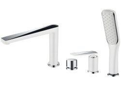 Смеситель на борт ванны Boheme Venturo 370-W, белый матовый