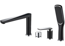 Смеситель на борт ванны Boheme Venturo 370-B, черный матовый