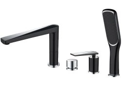 Смеситель на борт ванны Boheme Venturo 370-B, черный матовый